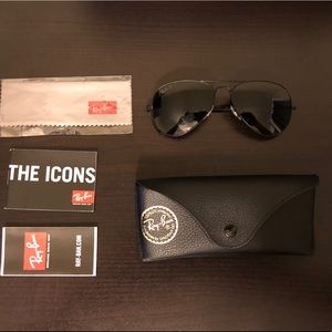 Ray Ban Black Aviators Polarized G-15 Lenses